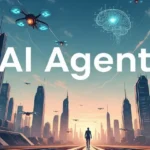 A visual infographic explaining types of AI agents and their role in digital marketing